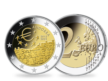 Andorra 2022: 2-Euro-Gedenkmünze „10 Jahre Währungsvereinbarung mit EU“