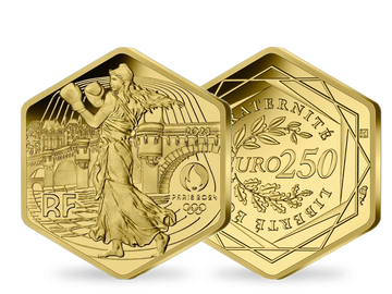 Frankreichs sechseckige Gold-Euromünze 