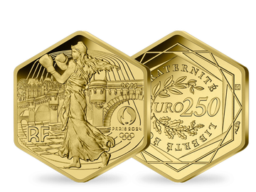 Frankreichs sechseckige Gold-Euromünze 