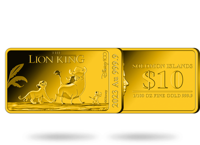 Monnaie-lingot or Disney 100 « Le Roi Lion »