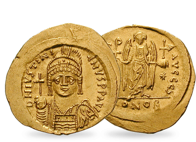 Justinian erbaut die Hagia Sophia − Byzanz, Gold-Solidus 545-565
