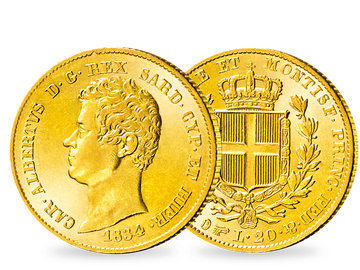 Italien 20 Lire 1831-1849 König Karl Albert 