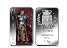 Lingot en argent le plus pur colorisé «Jeanne d’Arc (1412 - 1431)» 