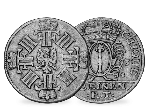Echte Silbermünze des späteren ersten preußischen Königs!