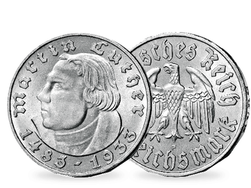Drittes Reich 5 Reichsmark 1933 450. Geburtstag Martin Luther
