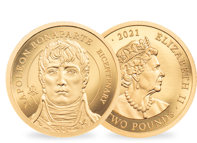 Monnaie en or le plus pur «Napoléon Bonaparte» Sainte-Hélène 2021