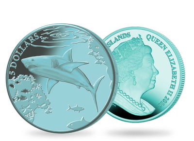 Monnaie en titane Requin Blanc