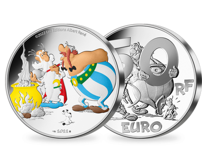 Monnaie de 50 Euros en argent pur colorisé «Astérix» 2022