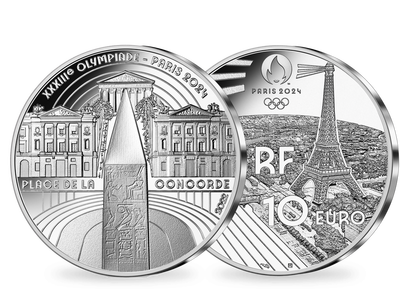 Monnaie de 10 Euros en argent pur «PARIS 2024 - Série Héritage: Place de la Concorde» 2022