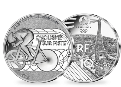Monnaie de 10 Euros en argent pur «PARIS 2024 - Les Sports: Cyclisme sur piste» 2022