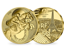 Monnaie de 50 Euros en or pur «PARIS 2024 - Les Sports: Saut d'obstacles» 2022