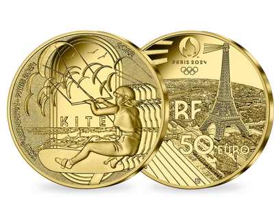 Monnaie de 50 Euros en or pur «PARIS 2024 - Les Sports: Kite» 2022