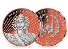 Monnaie en argent le plus pur galvanisé «Marianne 2022 - rouge»