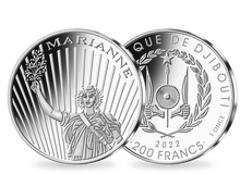 Monnaie en argent pur galvanisé «Marianne 2022 - blanc»