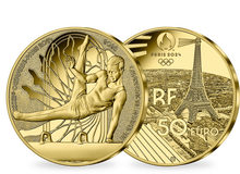 Monnaie de 50 Euros en or pur «PARIS 2024 - Les Sports: Gymnastique artistique» 2023