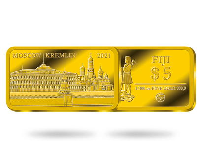 Fiji 2021 5$ Goldbarren Kreml, Moskau