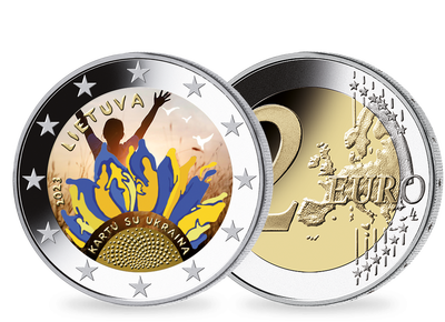 Litauen 2 € 2023 Zusammen Ukraine colori