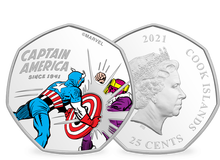 Monnaie argentée & colorisée «Captain America - Baron Zemo»
