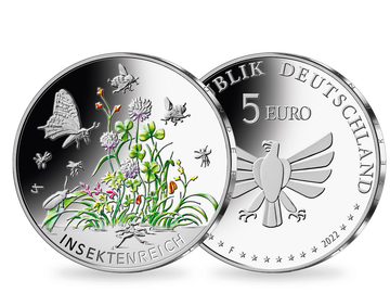 Deutschlands offizielle 5-Euro-Münze 2022 – Insektenreich