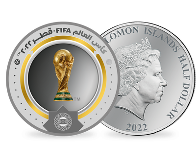 Monnaie argentée de la coupe du Monde de la FIFA Qatar 2022™ «Trophée officiel»