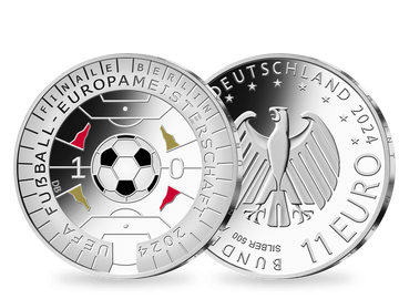 Die Münzsensation 2024 - Deutschlands erste 11-Euro-Gedenkmünze zur UEFA EURO 2024™ aus edlem Silber!