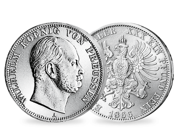 Die Silbermünze von König Wilhelm I. von Preußen