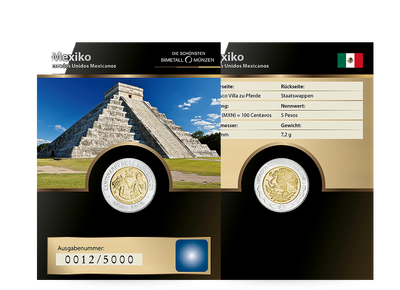 Die schönsten Bimetallmünzen: 5 Pesos Mexiko 