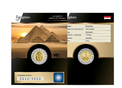 Die schönsten Bimetallmünzen: 1 Pfund Ägypten Tutanchamun