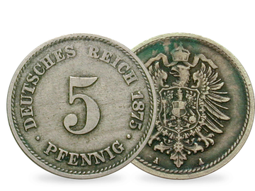 Deutsches Kaiserreich 5 Pfennig 1874-1889