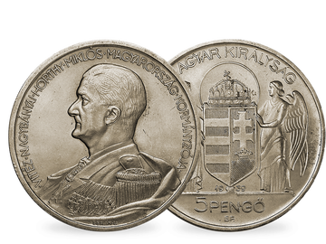 Zweiter Weltkrieg: 5 Pengö-Silbermünze Miklós Horthy