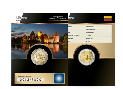 Die schönsten Bimetallmünzen: 2 Euro Litauen Vytis