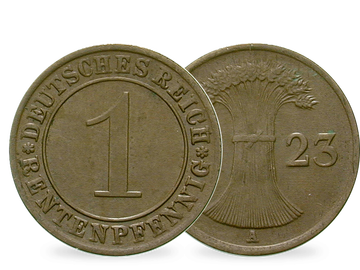 Weimarer Republik 1 Rentenpfennig 1923-1924