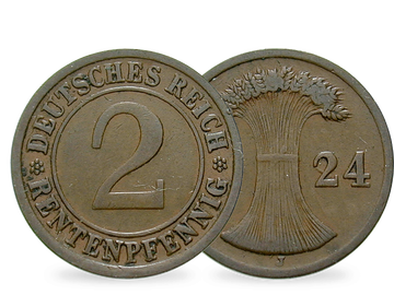 Weimarer Republik 2 Rentenpfennig 1923-1924
