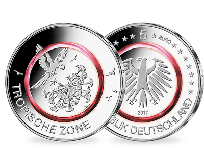 Die deutsche 5-Euro-Münze 2017 im Komplett-Satz – Polierte Platte 