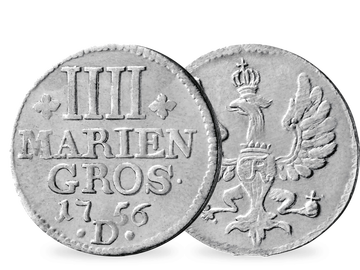 Die letzte 4-Mariengroschen-Münze von Friedrich dem Großen!