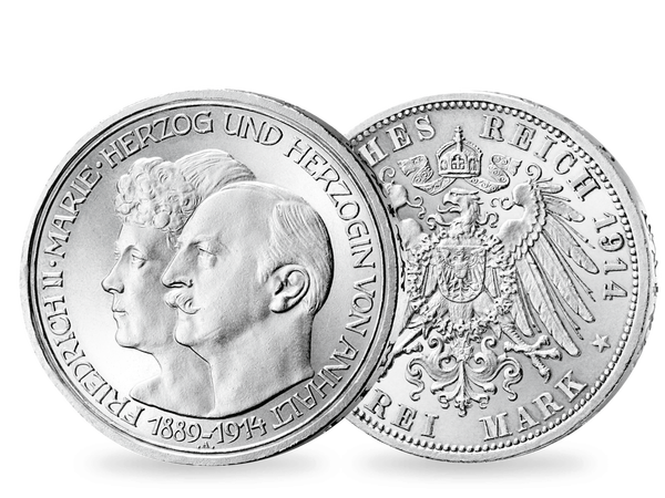 Die letzte 3-Mark-Münze des Herzogtums Anhalt