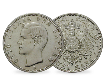 Deutsches Reich / Bayern 2 Mark 1891-1913 König Otto