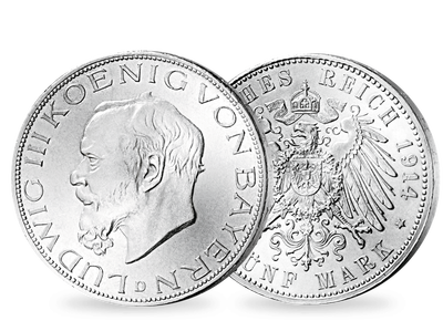 Die letzte 5-Mark-Münze Bayerns – König Ludwig III. 1914