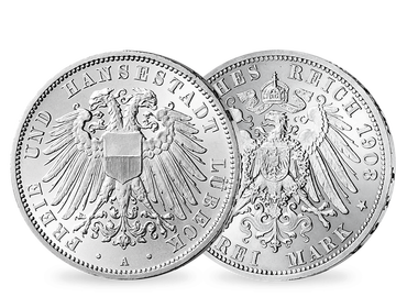 Deutsches Reich/Lübeck 3 Mark 1908-1914