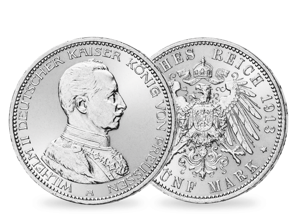 Die 5-Mark-Münze von Kaiser Wilhelm II. aus Preußen