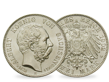 Deutsches Reich / Sachsen 5 Mark 1891-1902 König Albert