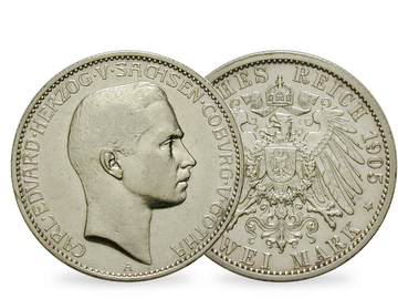 Deutsches Reich / Sachsen-Coburg und Gotha 2 Mark 1905/1911 Herzog Carl Eduard