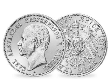 Deutsches Reich/Sachsen-Weimar-Eisenach 2 Mark 1892/1898 Carl Alexander
