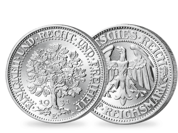 Weimarer Republik 5 Reichsmark 1927-1933 Eichbaum