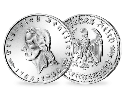 Zum 175. Geburtstag Schillers: Deutsches Reich 2 Reichsmark 1934