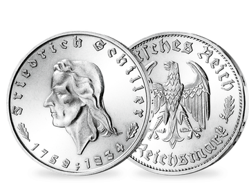 Drittes Reich 2 Reichsmark 1934 175. Geburtstag Friedrich Schiller