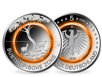  Komplett-Satz 5-Euro-Münze 2018 - Polierte Platte