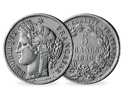 Monnaie de 5 Francs en argent massif «Céres IIème République»