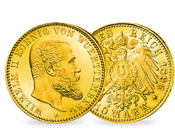 Deutsches Reich / Württemberg 10 Mark 1893 – 1913 Wilhelm II.