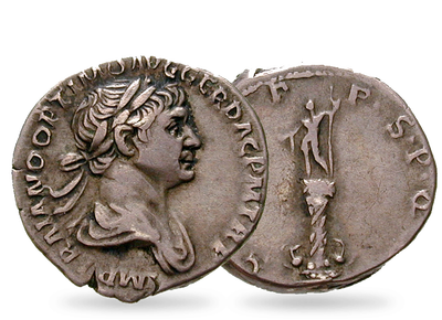 Roms Trajanssäule im Original − Römisches Kaiserreich Denar 113-117